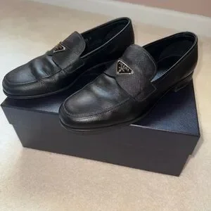 Men’s Prada “Calzature Uomo” black Saffiano leather Loafers Prada Men main image 2